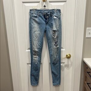 American Eagle extra long ripped skinny jeans
